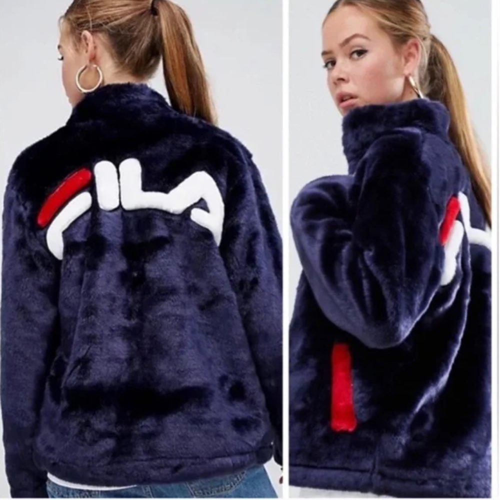 Fila Teddy Bear Fur Jacket Size L
